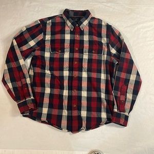 Abercrombie & Fitch Men’s Buffalo Plaid Flannel Shirt in Red/Blue/White Size L